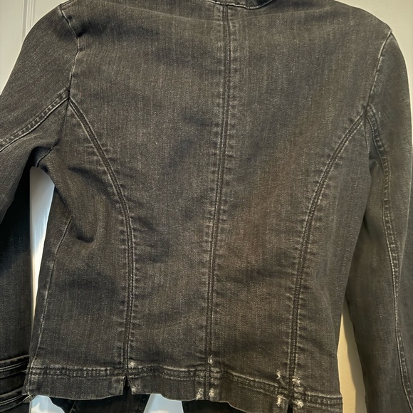 Free People Dark Gray Jean Jacket with Button Accents - Picture 4 of 6